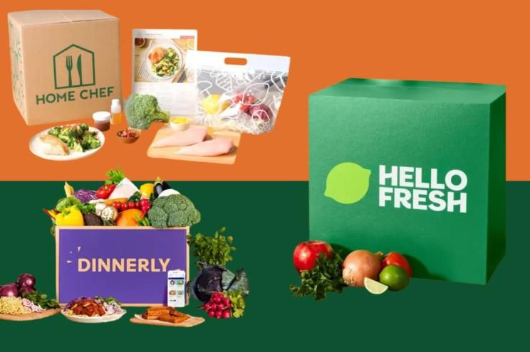 Måltidskasser fra Home Chef, Dinnerly og HelloFresh med friske ingredienser.